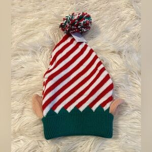 Adults Christmas Festive Striped Elf knitted beanie (X2)
